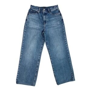 Uniqlo Women's Size 23 Jeans High Waist Straight Baggy Wide Leg Y2K Medium Wash